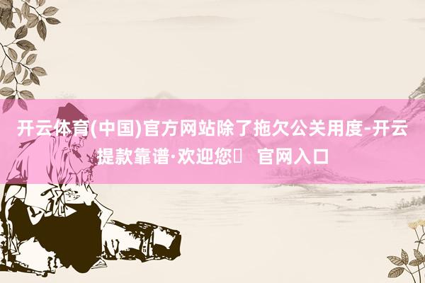 开云体育(中国)官方网站　　除了拖欠公关用度-开云提款靠谱·欢迎您✅ 官网入口