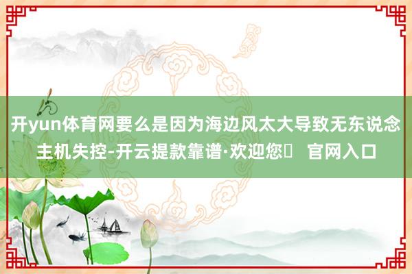 开yun体育网要么是因为海边风太大导致无东说念主机失控-开云提款靠谱·欢迎您✅ 官网入口