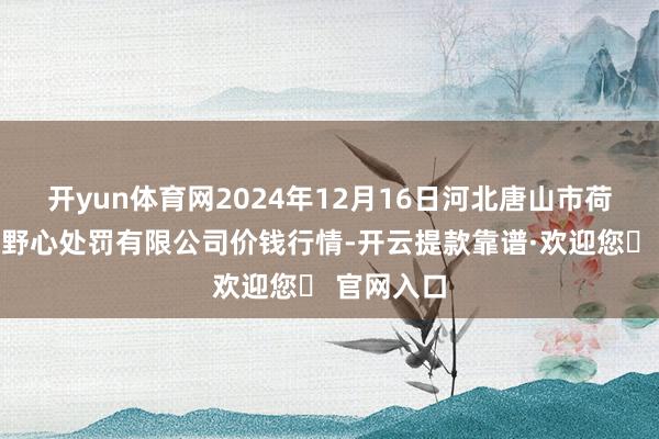 开yun体育网2024年12月16日河北唐山市荷花坑市集野心处罚有限公司价钱行情-开云提款靠谱·欢迎您✅ 官网入口