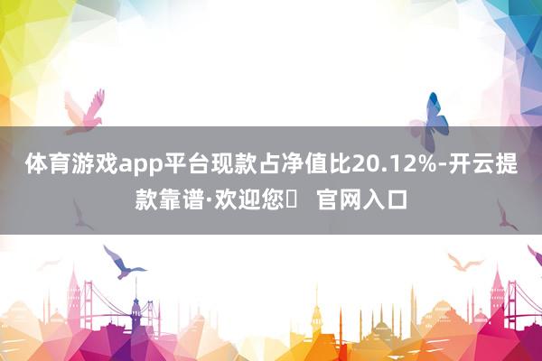 体育游戏app平台现款占净值比20.12%-开云提款靠谱·欢迎您✅ 官网入口